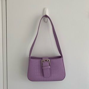 PrettyLittleThing Lilac Faux Croc Bag